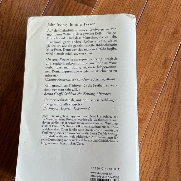 John Irving In einer Person German Book - Picture 2 of 2